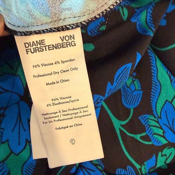 DIANE VON FURSTENBERG DVF NWT Waylen Blue Wide Leg Pants Trousers 4 Crepe Slinky - Picture 11 of 12